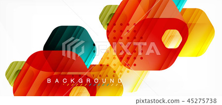 Glossy color hexagons modern composition background, shiny glass design Glossy color hexagons modern composition background, shiny glass design 45275738