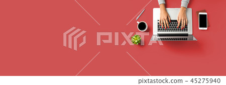 Woman working on laptop. Close up Woman working on laptop. Close up 45275940