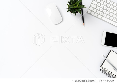 Overhead shot of modern office desktop Overhead shot of modern office desktop 45275996