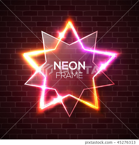 Stars background with neon lights. Brick wall vector illustration. Stars background with neon lights. Brick wall vector illustration. 45276313