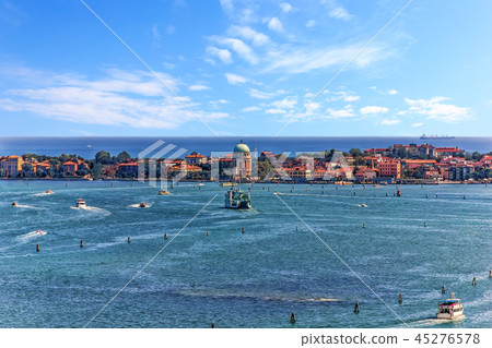 Island in the Venetian Lagoon in Venice, view from the top of Piazza San Marco 45276578