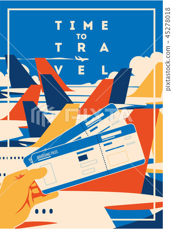 Time to Travel and Airport vacation poster. 45278018