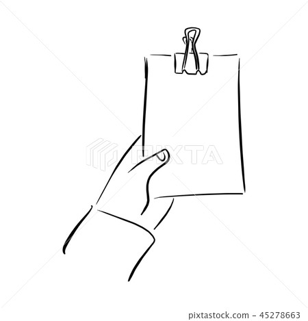 Flat Businessman Hand Holding a blank To Do List Flat Businessman Hand Holding a blank To Do List 45278663