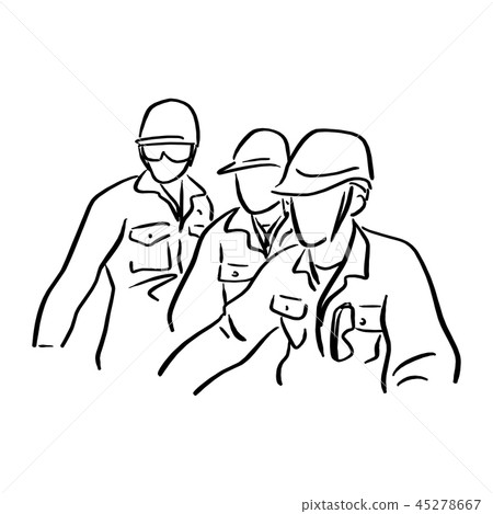 three engineer worker with hard hat  45278667