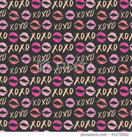 Xoxo Brush Lettering Sign Grunge Calligraphiv C Hugs And Kisses