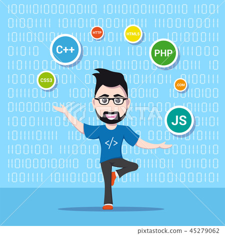 programmer man character - Stock Illustration [45279062] - PIXTA