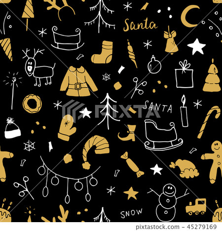 New Year and Christmas seamless pattern, Vector. - Stock Illustration ...