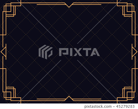 Art deco frame. Vintage linear border. Design Art deco frame. Vintage linear border. Design 45279283