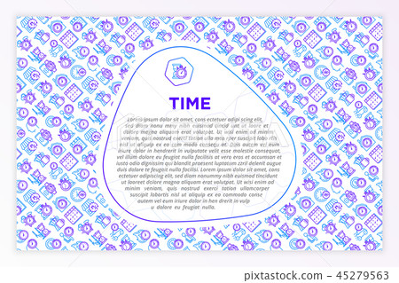 Time concept with thin line icons - Stock Illustration [45279563] - PIXTA