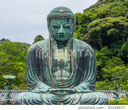 World famous Daibutsu Buddha - the Great Buddha Statue in Kamakura 45280657
