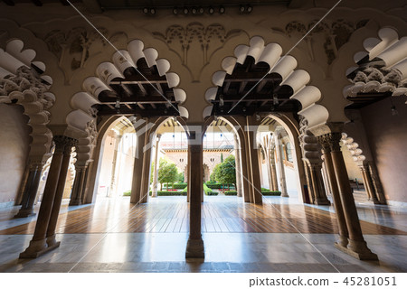 Alfajeria palace in Zaragoza, Spain. Alfajeria palace in Zaragoza, Spain. 45281051