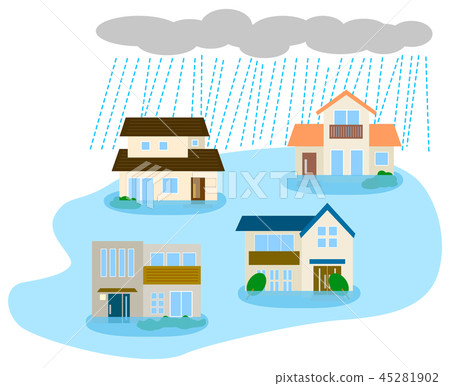 災害住房洪水破壞 45281902