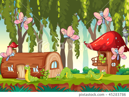 Butterfly and caterpillar in nature Butterfly and caterpillar in nature 45283786