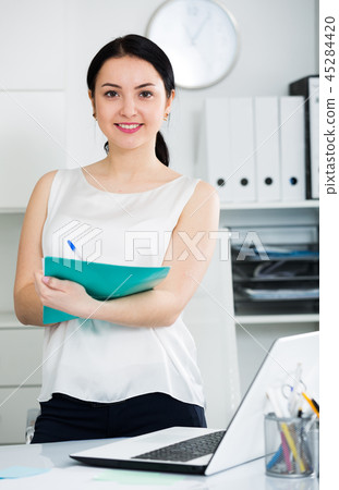 Female manager waiting for clients 45284420