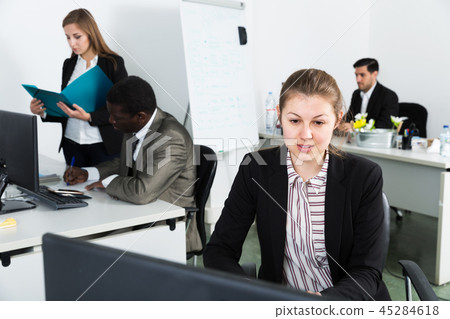 Businesswoman working in office Businesswoman working in office 45284618