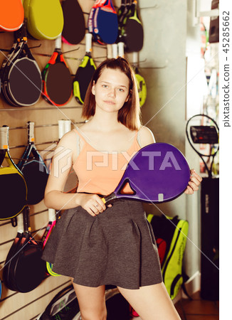 Beautiful girl with racket Beautiful girl with racket 45285662