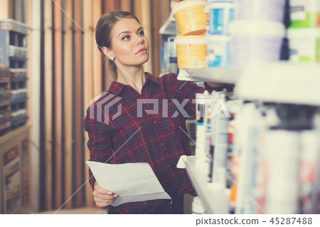 Positive female looking paint with list Positive female looking paint with list 45287488