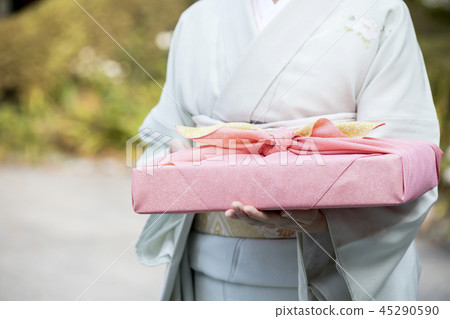 New Year gift year-end gift image Kimono figure woman New Year gift year-end gift image Kimono figure woman 45290590