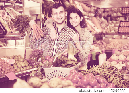 Couple are deciding on vegetables Couple are deciding on vegetables 45290631