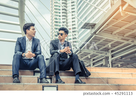 Two friend Business at city. Business team Two friend Business at city. Business team 45291113