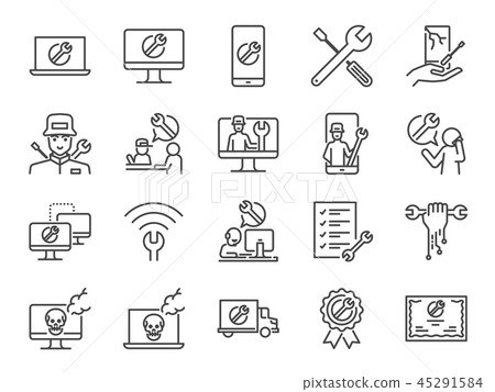 IT support icon set. IT support icon set. 45291584