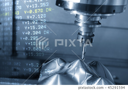 The abstract scene of CNC milling machine. The abstract scene of CNC milling machine. 45291594