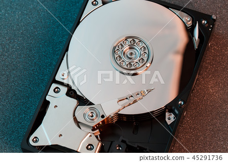 Disassembled hard drive from the computer, hdd Disassembled hard drive from the computer, hdd 45291736