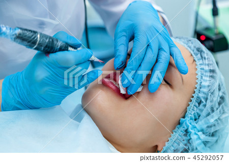 tattoo eyebrow and lips 45292057