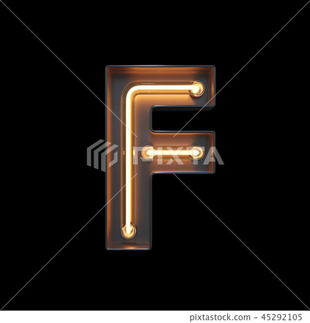 Neon Light Alphabet F with clipping path 45292105