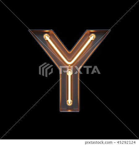 Neon Light Alphabet Y with clipping path 45292124