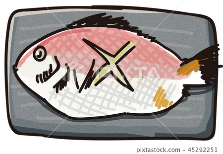 Illustration material of grilled salt of salmon 45292251