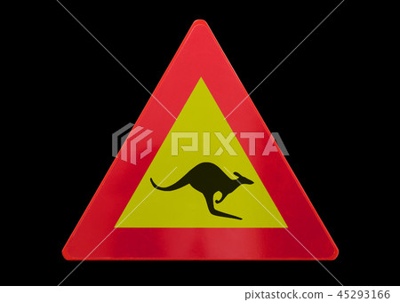 Traffic sign isolated - Kangaroo Traffic sign isolated - Kangaroo 45293166