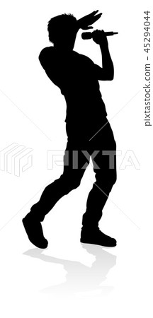 Singer Pop Country or Rock Star Silhouette Singer Pop Country or Rock Star Silhouette 45294044