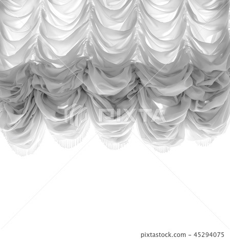 Soft tulle curtain isolated on white Soft tulle curtain isolated on white 45294075