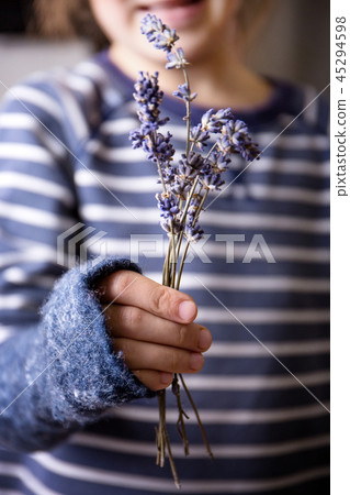 happy girl holding a bouquet happy girl holding a bouquet 45294598