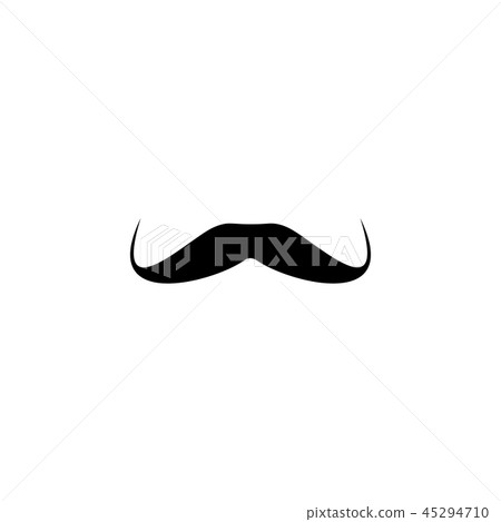 Funny retro fake mustache black icon. 45294710
