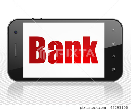 Money concept: Smartphone with Bank on display 45295106