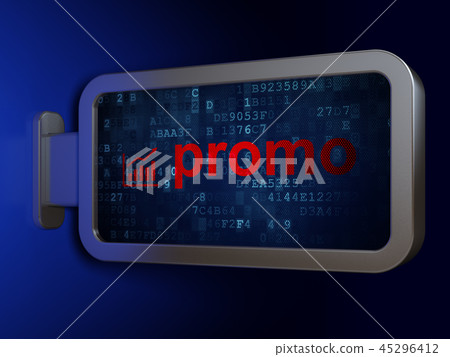 Marketing concept: Promo and Growth Graph on billboard background 45296412