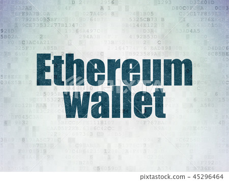 Cryptocurrency concept: Ethereum Wallet on Digital Data Paper background Cryptocurrency concept: Ethereum Wallet on Digital Data Paper background 45296464