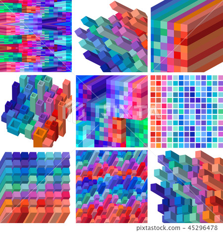 vector 3d background abstract design set 45296478