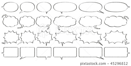 For cartoon style balloon basic horizontal writing (only as for handwriting style line drawing) For cartoon style balloon basic horizontal writing (only as for handwriting style line drawing) 45296812