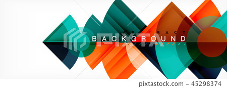 Triangles and circle geometric background 45298374