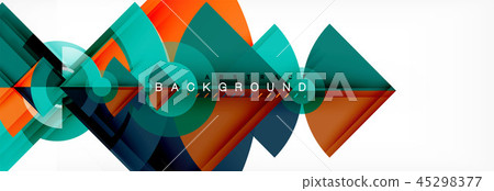 Triangles and circle geometric background 45298377