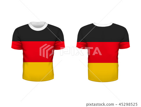 Realistic sport t-shirt with germany flag from front and back isolated on white Realistic sport t-shirt with germany flag from front and back isolated on white 45298525
