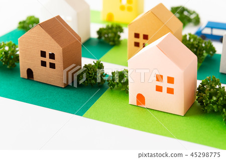 邊界與相鄰的房子邊境土地房地產 45298775