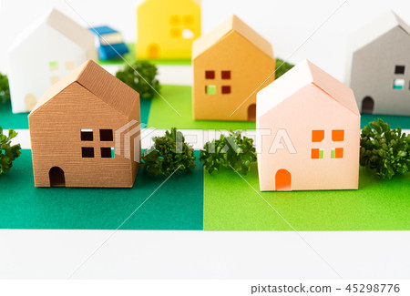 邊界與相鄰的房子邊境土地房地產 45298776