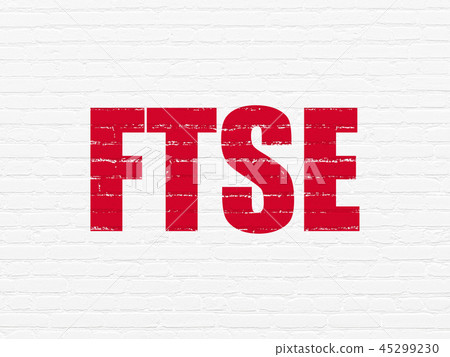 Stock market indexes concept: FTSE on wall background 45299230