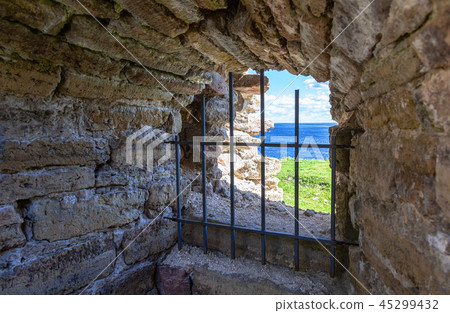 View through the window of the fortress wall 45299432