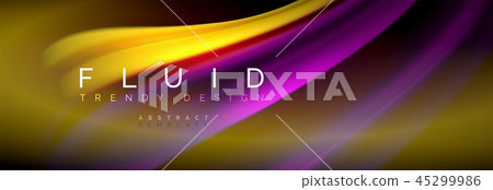 Fluid color wave line background. Trendy abstract layout template for business or technology Fluid color wave line background. Trendy abstract layout template for business or technology 45299986