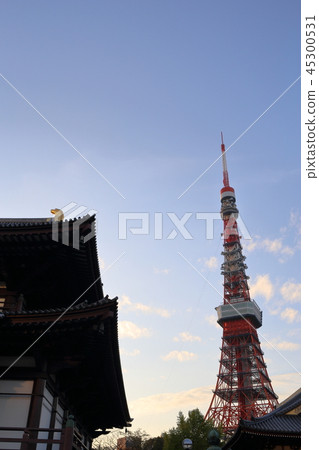 Tokyo Tower seen from Zojoji Temple right 45300531
